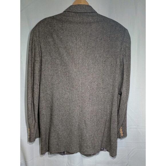 Lands End Donegal Tweed Light Brown Taupe Blazer Sport Coat Jacket Mens 44R - Picture 3 of 10